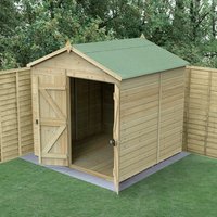 19% discount: 7' x 7' Forest Timberdale 25yr Guarantee Tongue & Groove Pressure Treated Windowless Double Door Apex Shed (2.33m x 2.17m)