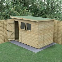 19% discount: 10' x 6' Forest Timberdale 25yr Guarantee Tongue & Groove Pressure Treated Pent Shed (3.07m x 2.02m)