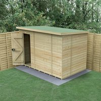 19% discount: 10' x 6' Forest Timberdale 25yr Guarantee Tongue & Groove Pressure Treated Windowless Pent Shed (3.07m x 2.02m)