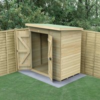 19% discount: 6' x 4' Forest Timberdale 25yr Guarantee Tongue & Groove Pressure Treated Windowless Double Door Pent Shed (1.95m x 1.38m)