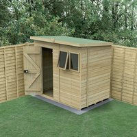 19% discount: 7' x 5' Forest Timberdale 25yr Guarantee Tongue & Groove Pressure Treated Pent Shed (2.24m x 1.67m)