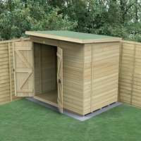19% discount: 7' x 5' Forest Timberdale 25yr Guarantee Tongue & Groove Pressure Treated Windowless Double Door Pent Shed (2.24m x 1.67m)