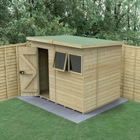19% discount: 8' x 6' Forest Timberdale 25yr Guarantee Tongue & Groove Pressure Treated Pent Shed (2.48m x 2.02m)