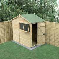 19% discount: 7' x 5' Forest Timberdale 25yr Guarantee Tongue & Groove Pressure Treated Reverse Apex Shed (2.33m x 1.58m)