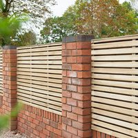 34% discount: Forest 6' x 4' Pressure Treated Contemporary Double Slatted Fence Panel (1.8m x 1.21m)