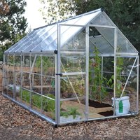 6' x 12' Palram Canopia Hybrid Large Silver Polycarbonate Greenhouse (1.85m x 3.70m)