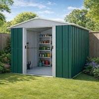 23% discount: 8' x 7' Yardmaster Green Metal Shed (2.42m x 2.17m)