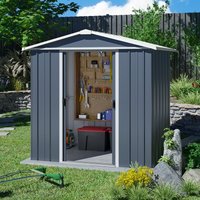 19% discount: 6'8 x 4'6 Yardmaster Castleton Anthracite Apex Metal Shed (2.02m x 1.37m)
