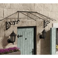 12% discount: 8â9 x 2â11 Palram Canopia Lily 2600 Black Clear Door Canopy (2.67m x 0.88m)