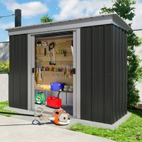 16% discount: 8' x 4' Yardmaster Castleton Anthracite Pent Metal Shed (2.38m x 1.19m)