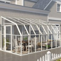 8% discount: 8' x 14' Palram Canopia Rion White Sun Room Walk-In Wall Greenhouse (2.4m x 4.2m)