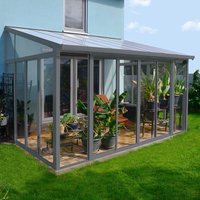 11% discount: 10x14 Palram Canopia SanRemo Grey Lean-To Conservatory