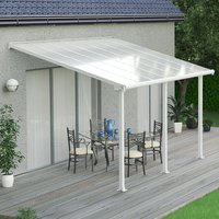 10% discount: 10x14 Palram Canopia Olympia White Patio Cover With Clear Panels