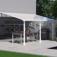 11% discount: 10x18 Palram Canopia Olympia White Patio Cover With Clear Panels