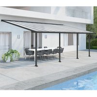 10% discount: 10x20 Palram Canopia Olympia Grey Patio Cover With Clear Panels