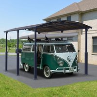 12% discount: 12' x 21' Palram Canopia Arcadia Alpine 6400 Grey Metal Carport (3.59m x 6.44m)
