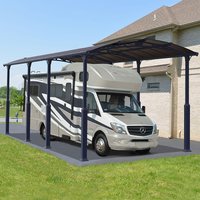 11% discount: 12' x 28' Palram Canopia Arcadia Alpine 8500 Grey Metal Carport (3.59m x 8.58m)