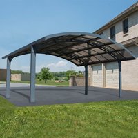 11% discount: 16' x 19' Palram Canopia Arizona Breeze Grey Metal Double Carport (4.95m x 5.78m)