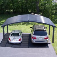 12% discount: 16' x 19' Palram Canopia Arizona Wave Grey Metal Double Carport (4.95m x 5.78m)