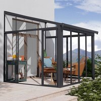 9% discount: 10' x 10' Palram Canopia SanRemo Grey Lean-To Conservatory (3.05m x 3.05m)