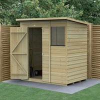 5% discount: 6' x 4' Forest Beckwood 25yr Guarantee Shiplap Pressure Treated Pent Wooden Shed (1.98m x 1.4m)