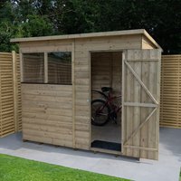 7% discount: 7' x 5' Forest Beckwood 25yr Guarantee Shiplap Pressure Treated Pent Wooden Shed (2.26m x 1.7m)