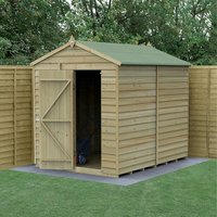 15% discount: 8' x 6' Forest 4Life 25yr Guarantee Overlap Pressure Treated Windowless Apex Wooden Shed (2.42m x 1.99m)