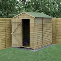 20% discount: 7' x 5' Forest 4Life 25yr Guarantee Overlap Pressure Treated Windowless Apex Wooden Shed (2.18m x 1.64m)