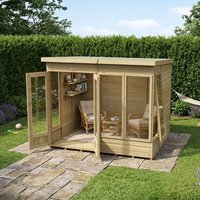 8' x 6' Forest Timberdale 25yr Guarantee Double Door Pent Summer House (2.48m x 2.02m)
